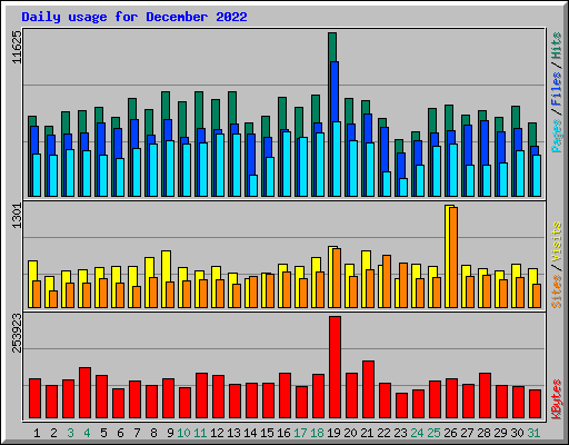 Daily usage for December 2022