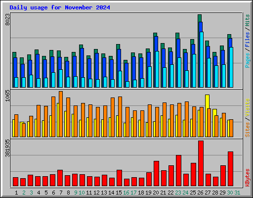 Daily usage for November 2024