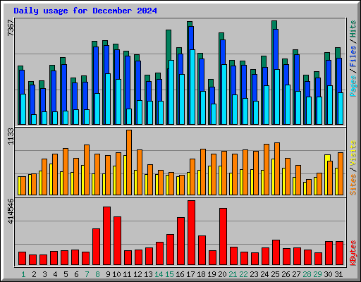Daily usage for December 2024