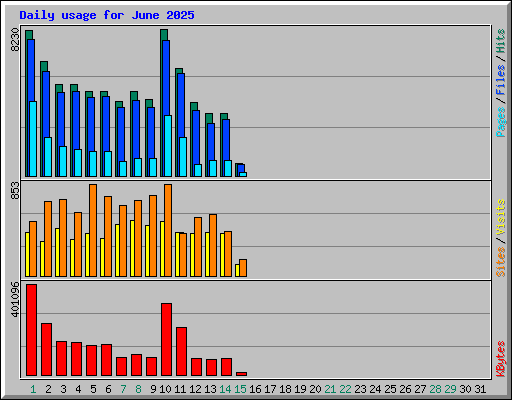 Daily usage for June 2025