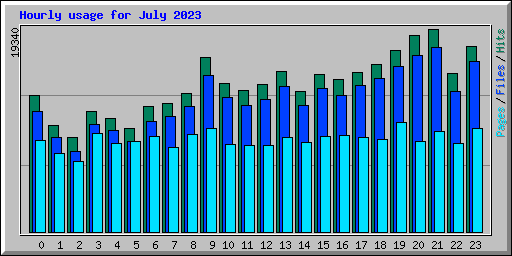 Hourly usage for July 2023